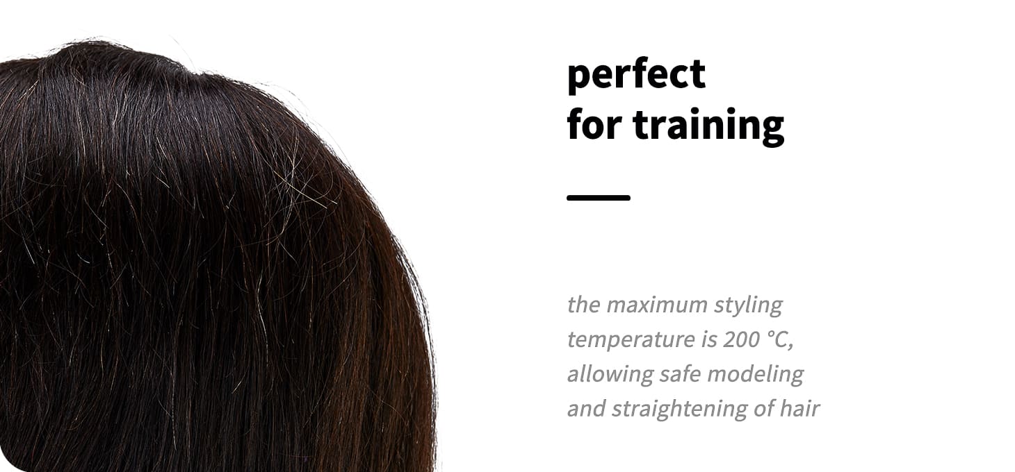 Cvičná kadernícka hlava s bradou Gabbiano WZ4 naturálne vlasy, farba 1H - detail produktu 3