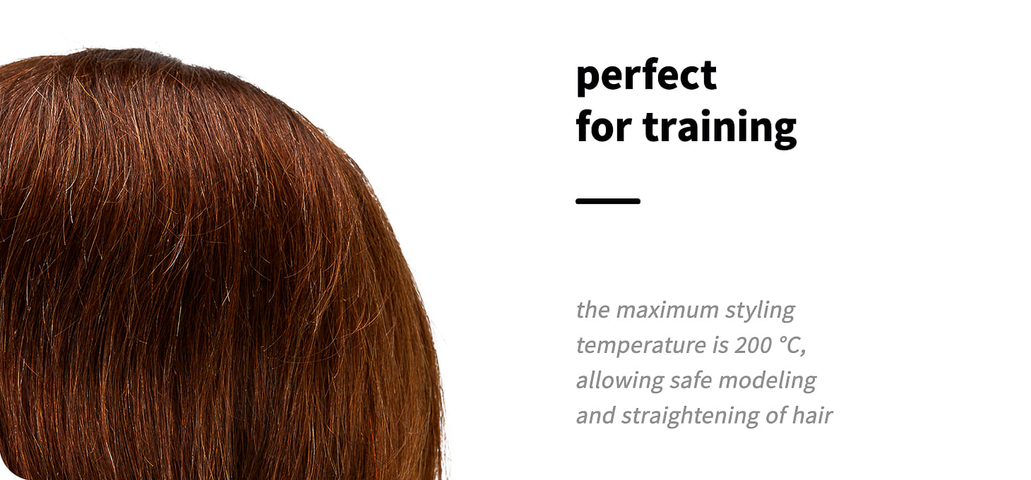 Cvičná kadernícka hlava s bradou Gabbiano WZ4 naturálne vlasy, farba 4H - detail produktu 4