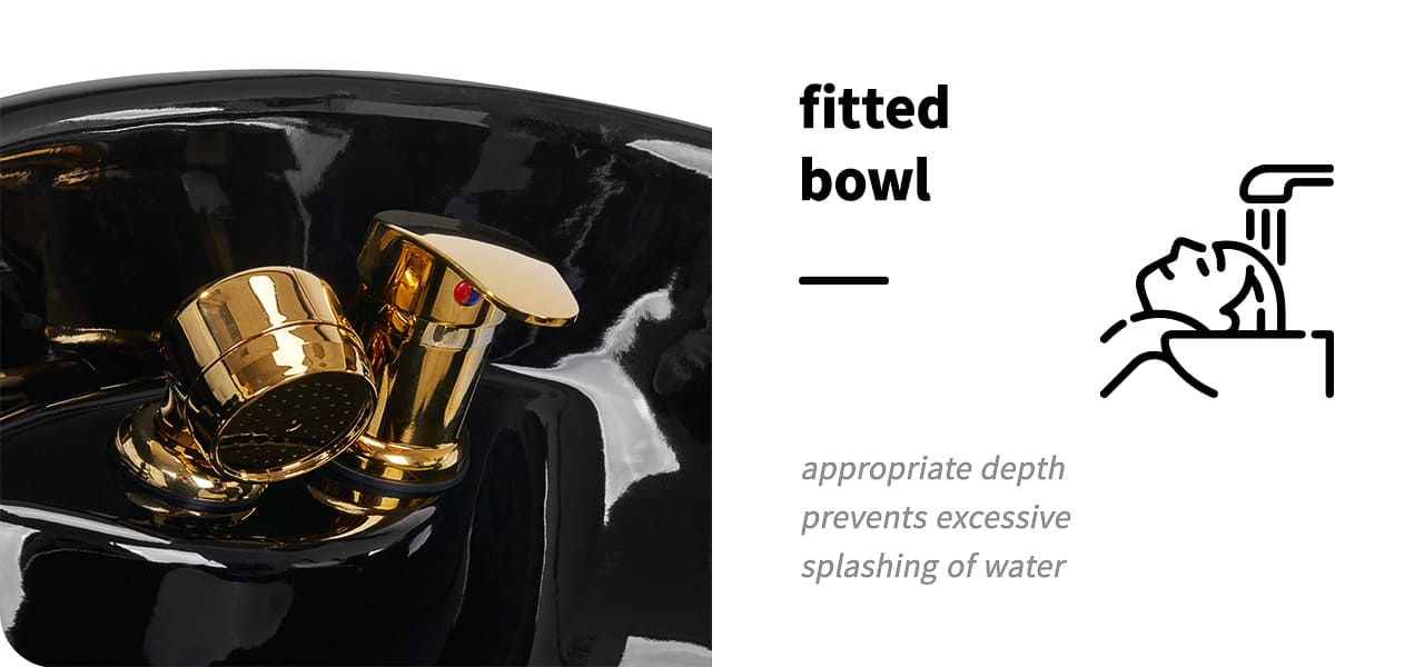 Barberský umývací box Gabbiano Marcus zlato-čierny - detail produktu 3