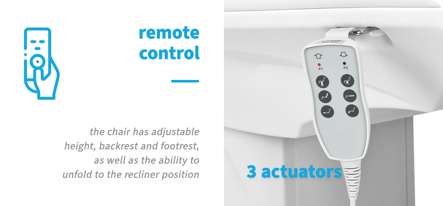 Kozmetické elektrické kreslo Azzurro 891 biele - detail produktu 2