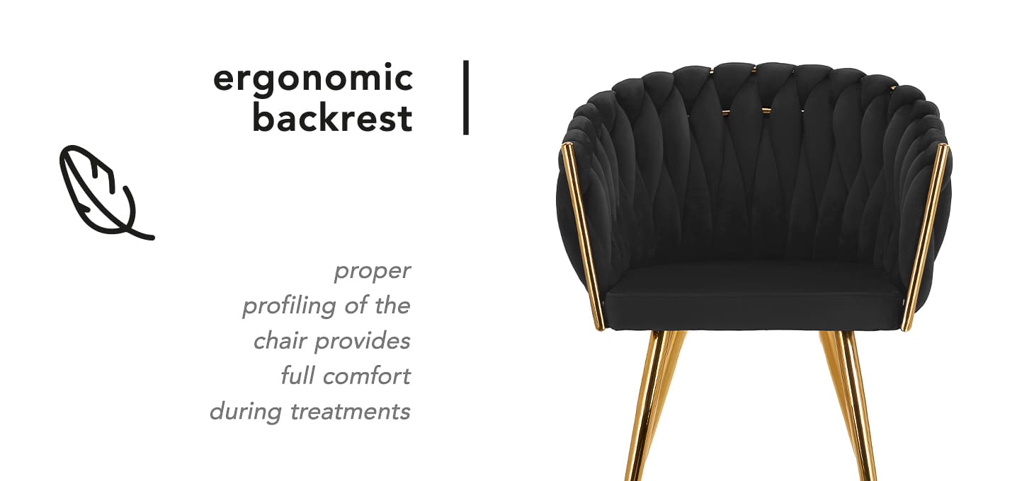 Kreslo 4Rico QS-GW06G zamatové čierne - detail produktu 2