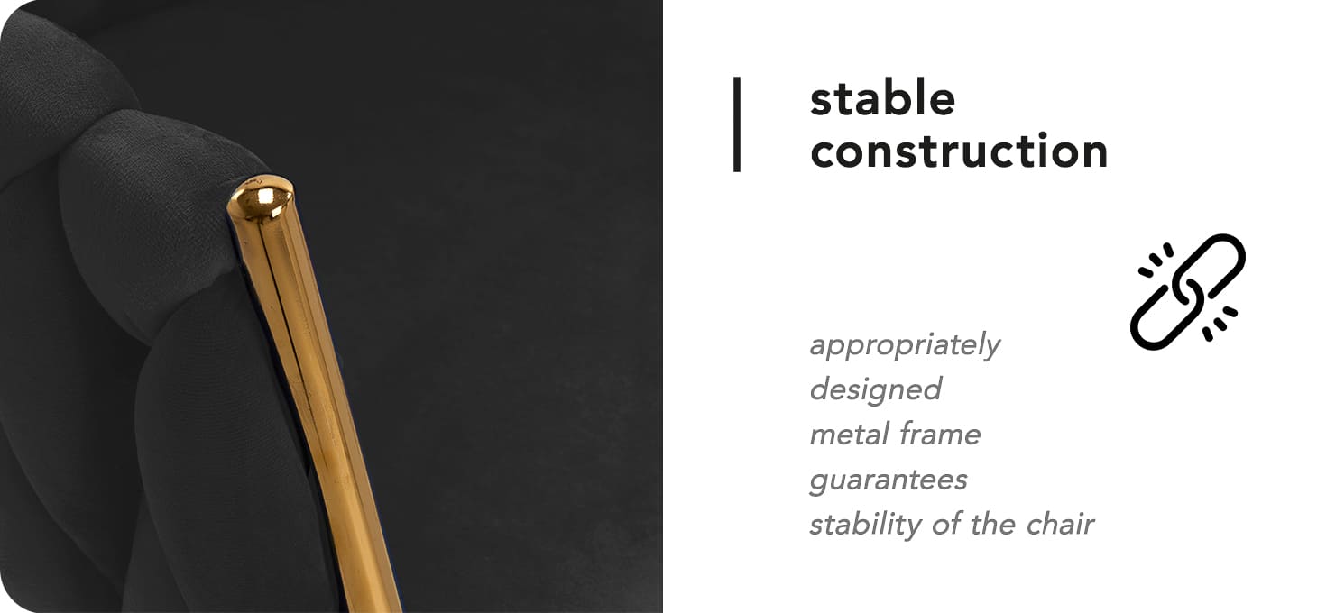 Kreslo 4Rico QS-GW06G zamatové čierne - detail produktu 3