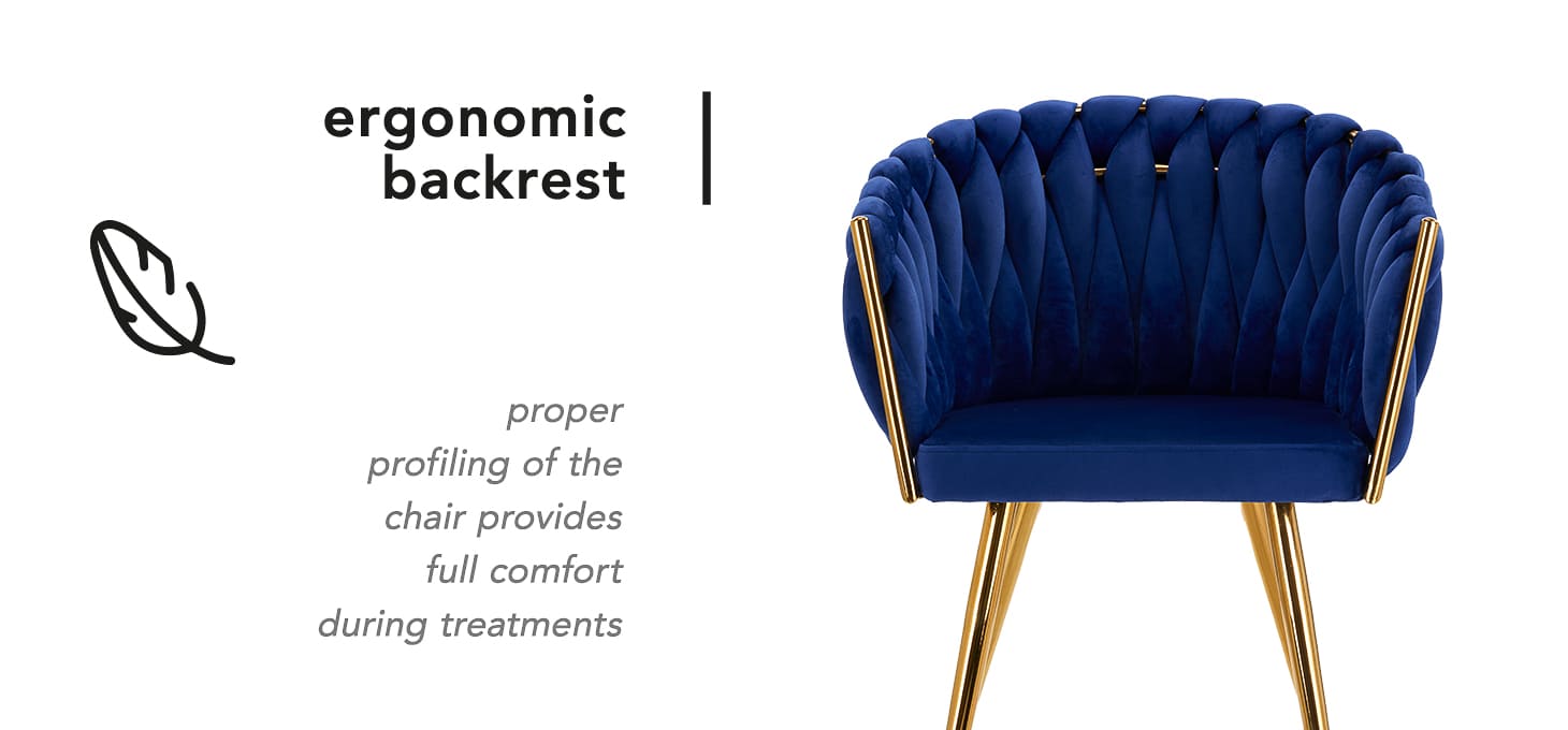 Kreslo 4Rico QS-GW06G zamatové modré - detail produktu 2