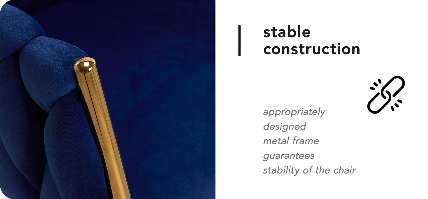 Kreslo 4Rico QS-GW06G zamatové modré - detail produktu 3