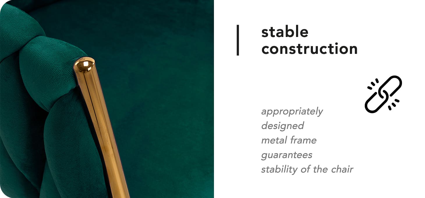 Kreslo 4Rico QS-GW06G zamatové zelené - detail produktu 3