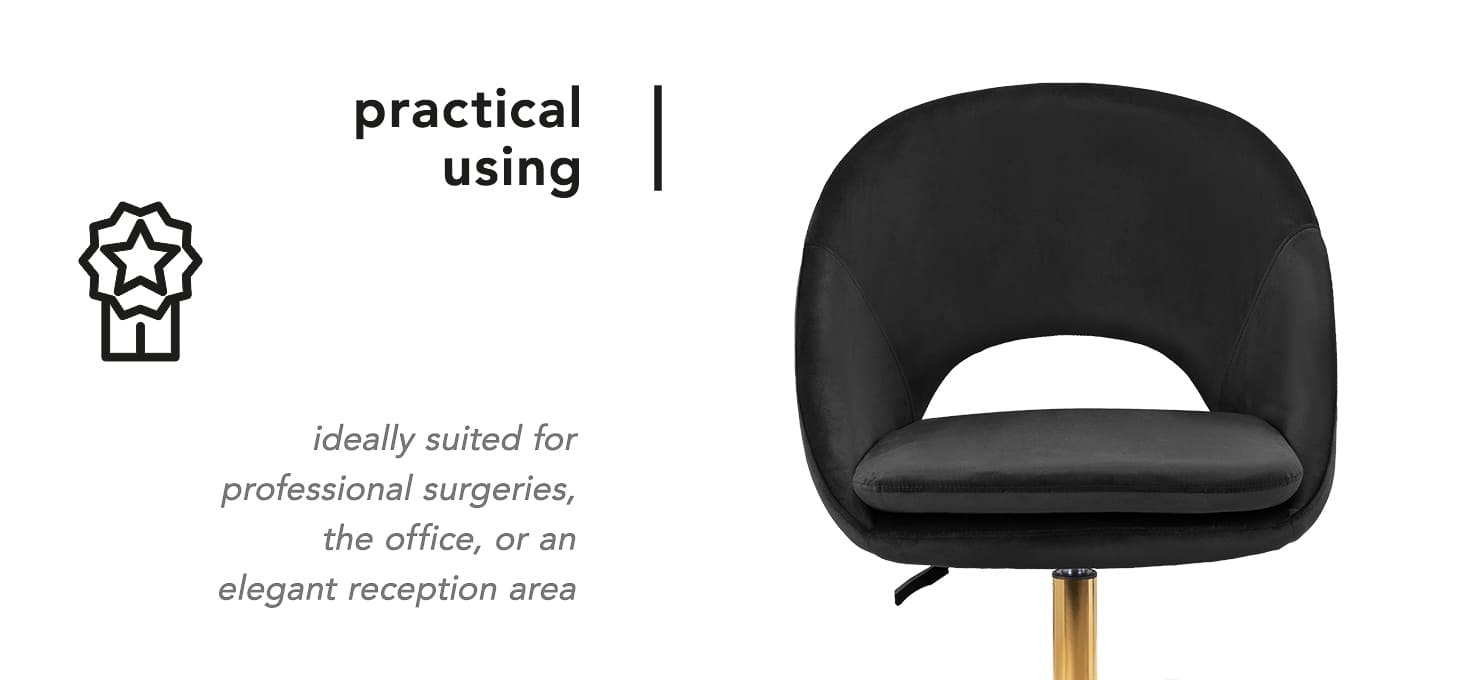 Otočné kreslo 4Rico QS-MF18G zamatové čierne - detail produktu 2