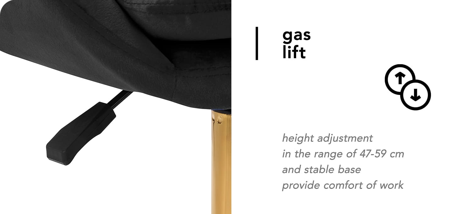 Otočné kreslo 4Rico QS-MF18G zamatové čierne - detail produktu 3