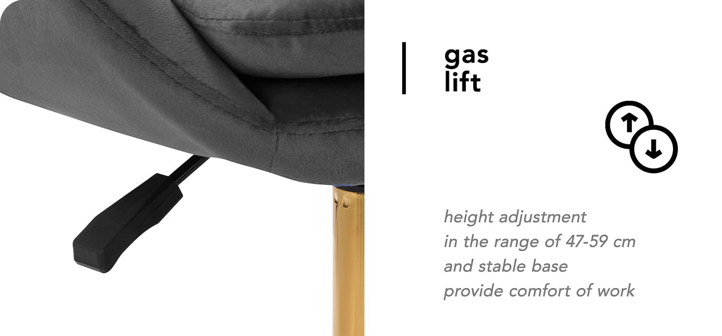 Otočné kreslo 4Rico QS-MF18G zamatové šedé - detail produktu 3