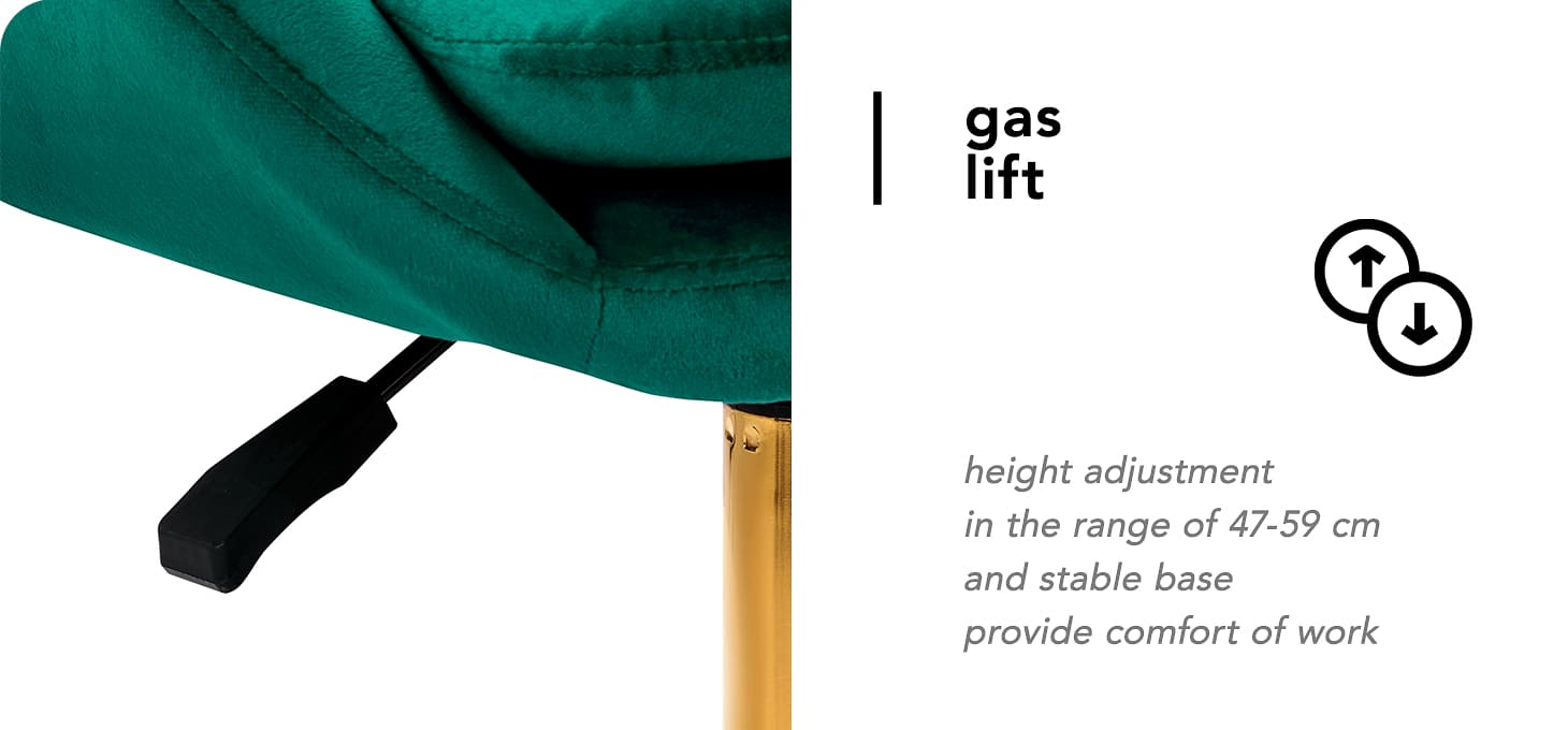 Otočné kreslo 4Rico QS-MF18G zamatové zelené - detail produktu 3