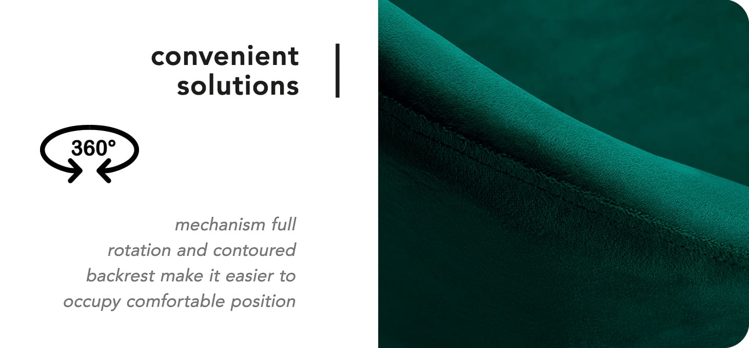 Otočné kreslo 4Rico QS-MF18G zamatové zelené - detail produktu 4