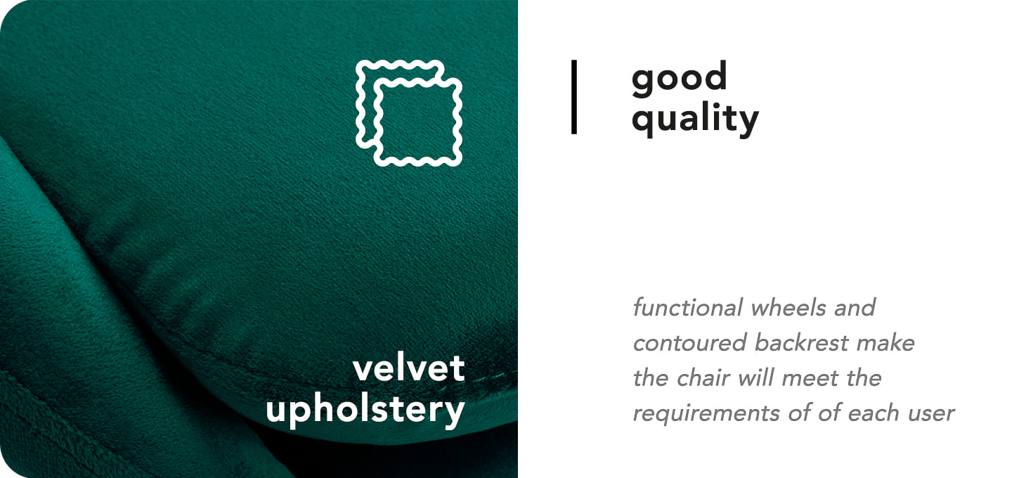 Otočné kreslo 4Rico QS-MF18G zamatové zelené - detail produktu 5