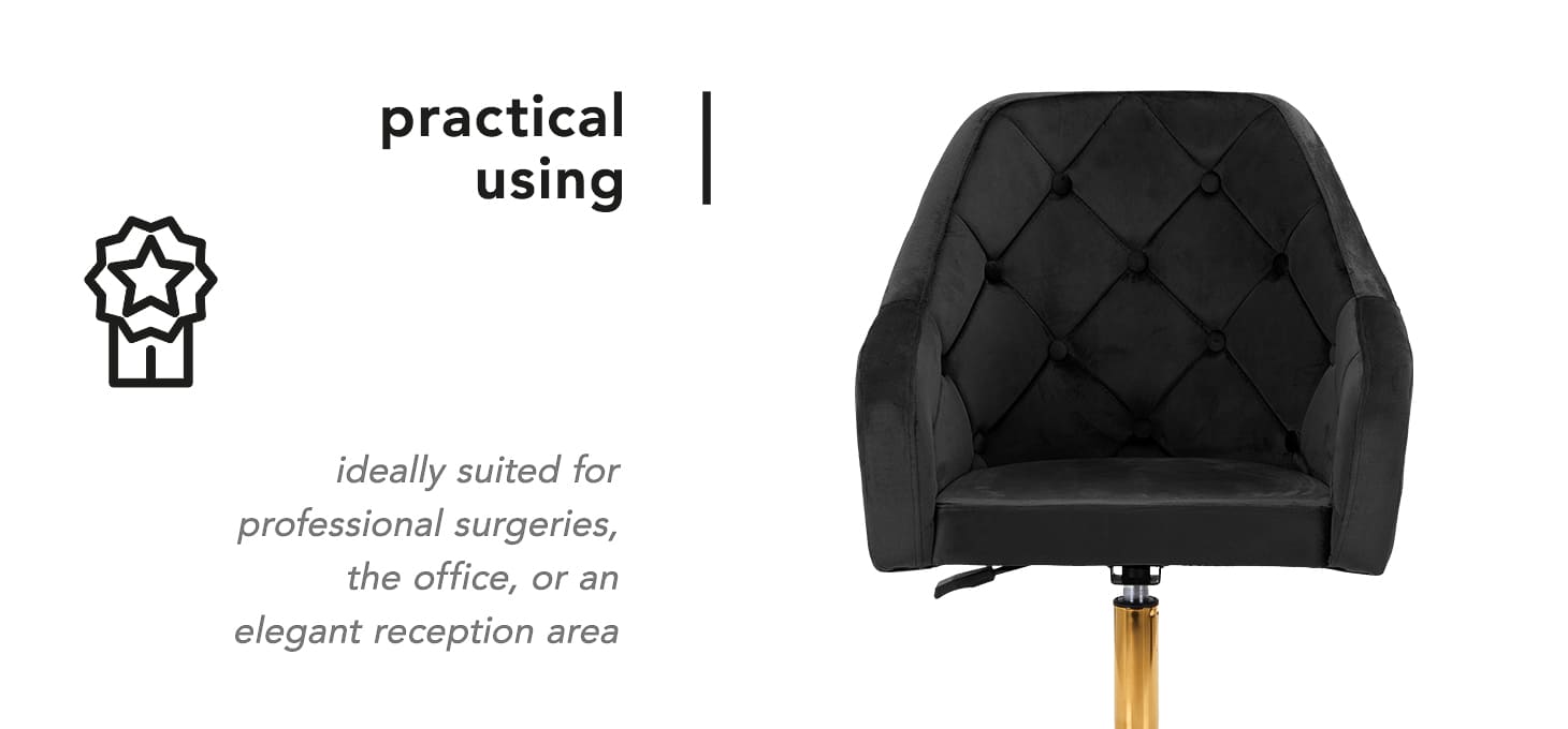 Otočné kreslo 4Rico QA-BL14G zamatové čierne - detail produktu 2