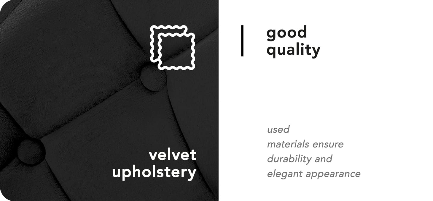 Otočné kreslo 4Rico QA-BL14G zamatové čierne - detail produktu 5