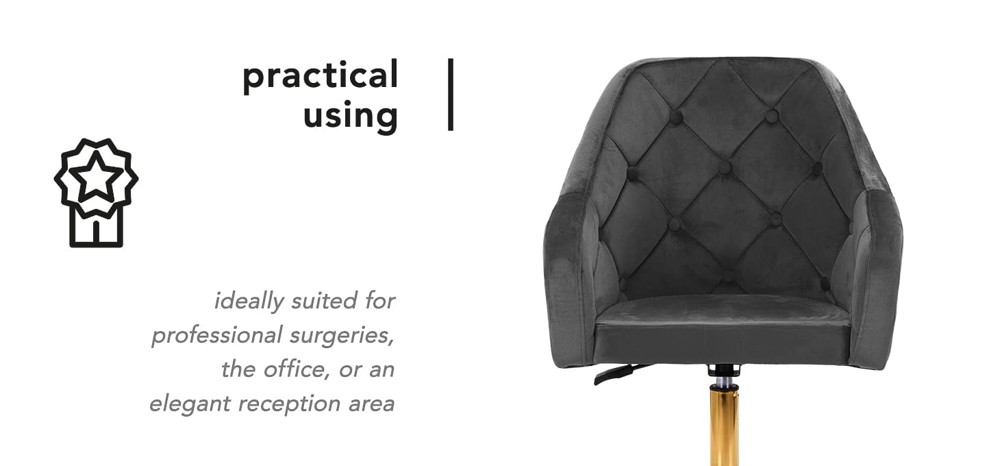 Otočné kreslo 4Rico QA-BL14G zamatové šedé - detail produktu 2