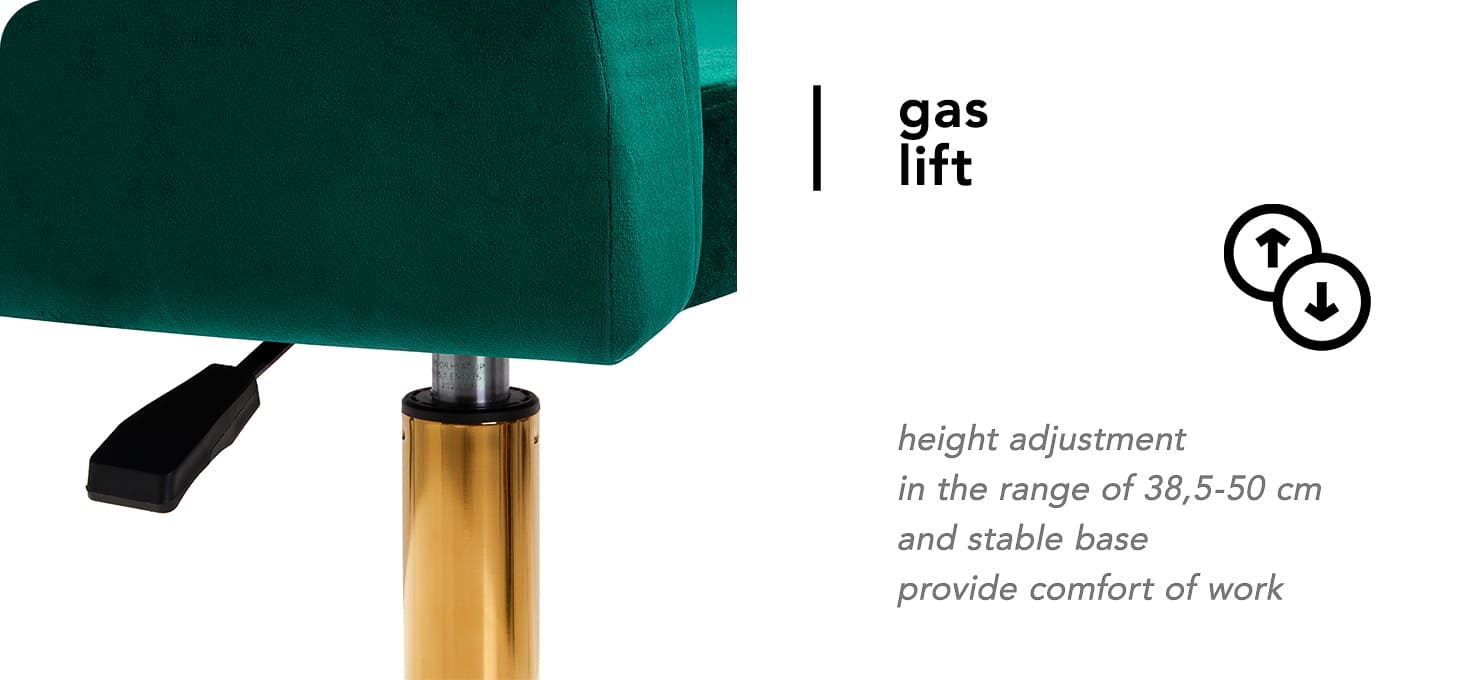 Otočné kreslo 4Rico QA-BL14G zamatové zelené - detail produktu 3