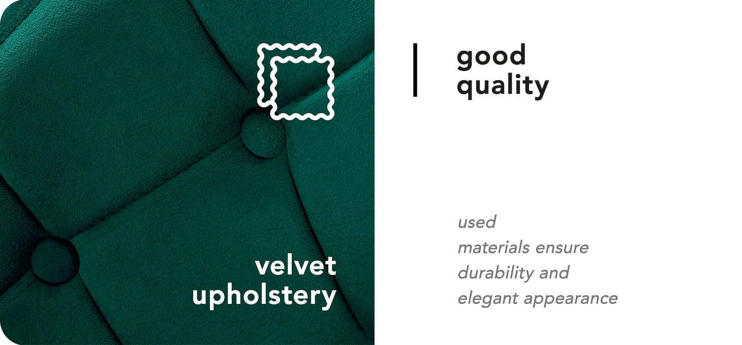 Otočné kreslo 4Rico QA-BL14G zamatové zelené - detail produktu 5