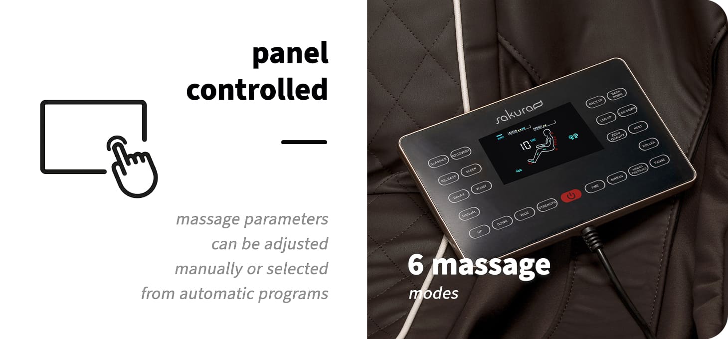 Masážne kreslo Sakura Comfort Plus 806 hnedé - detail produktu 2