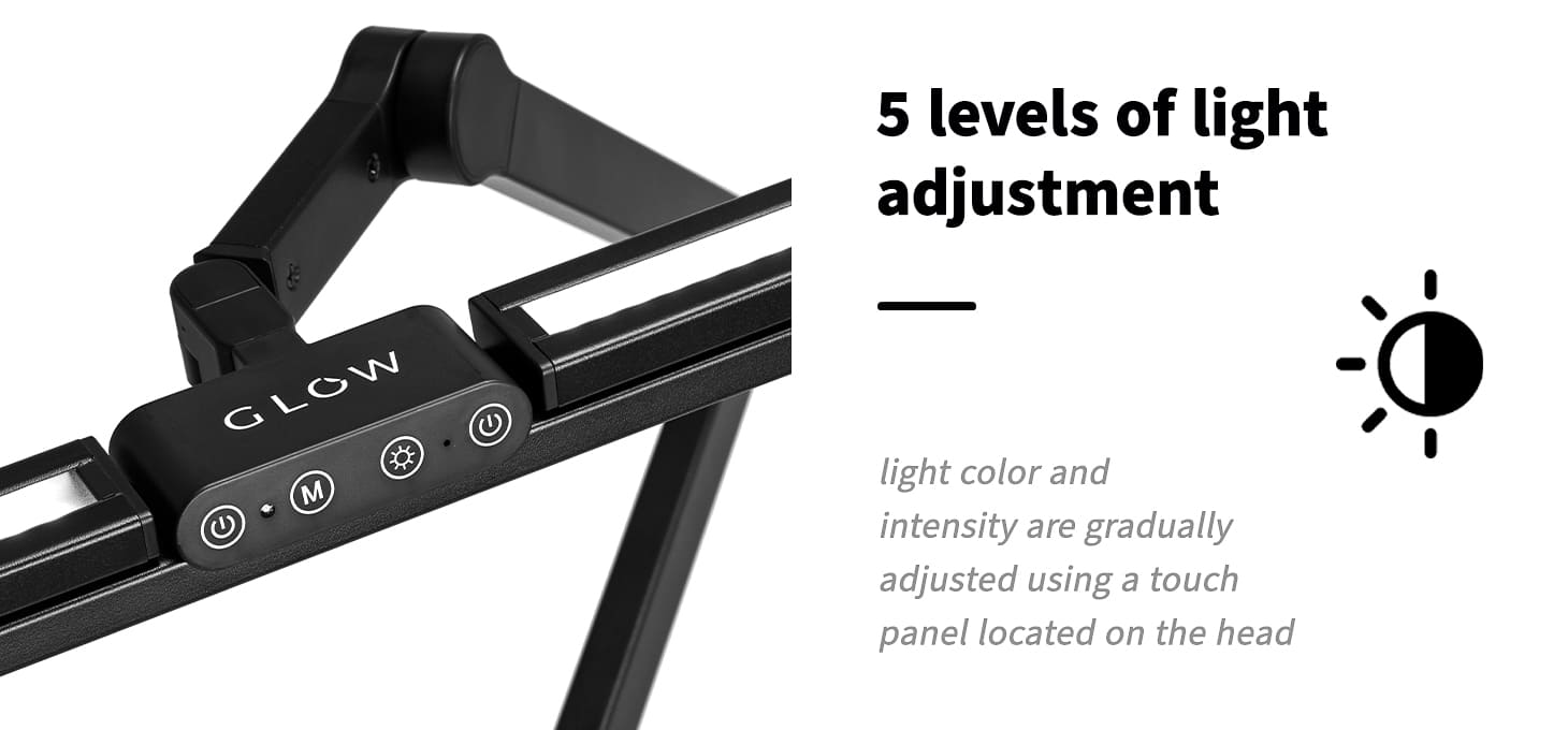 Stolová kozmetická lampa Glow L03 čierna - detail produktu 5