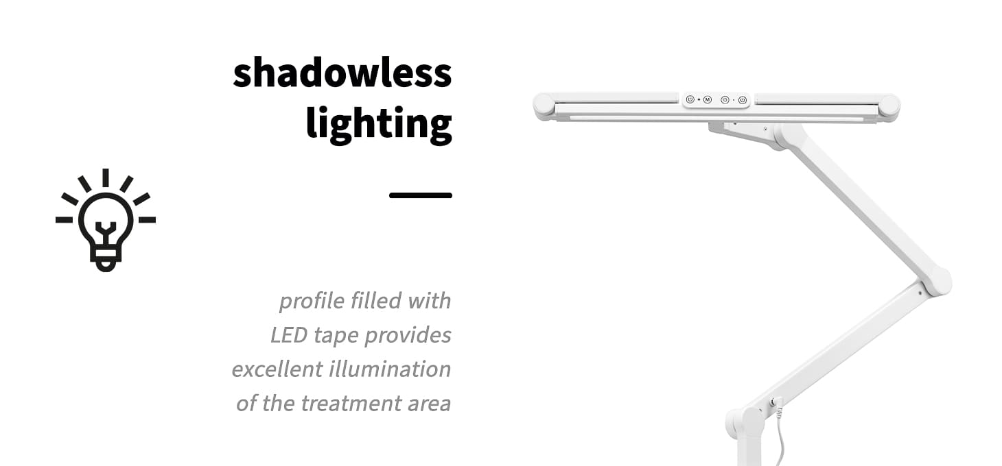 Stolová kozmetická lampa Glow L 03 biela - detail produktu 2