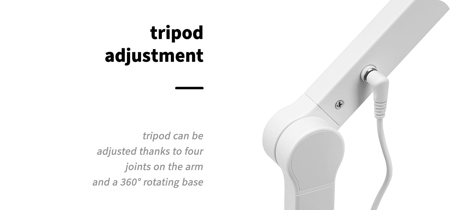 Stolová kozmetická lampa Glow L 03 biela - detail produktu 4