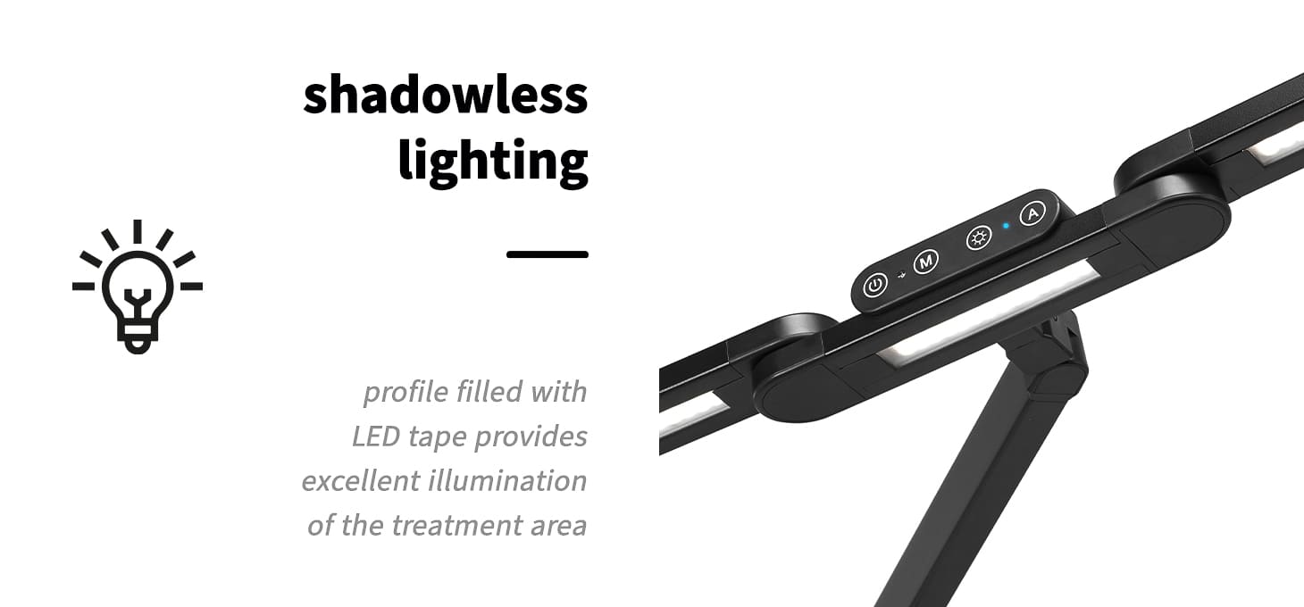 Stolová kozmetická lampa Glow L 04 čierna - detail produktu 2