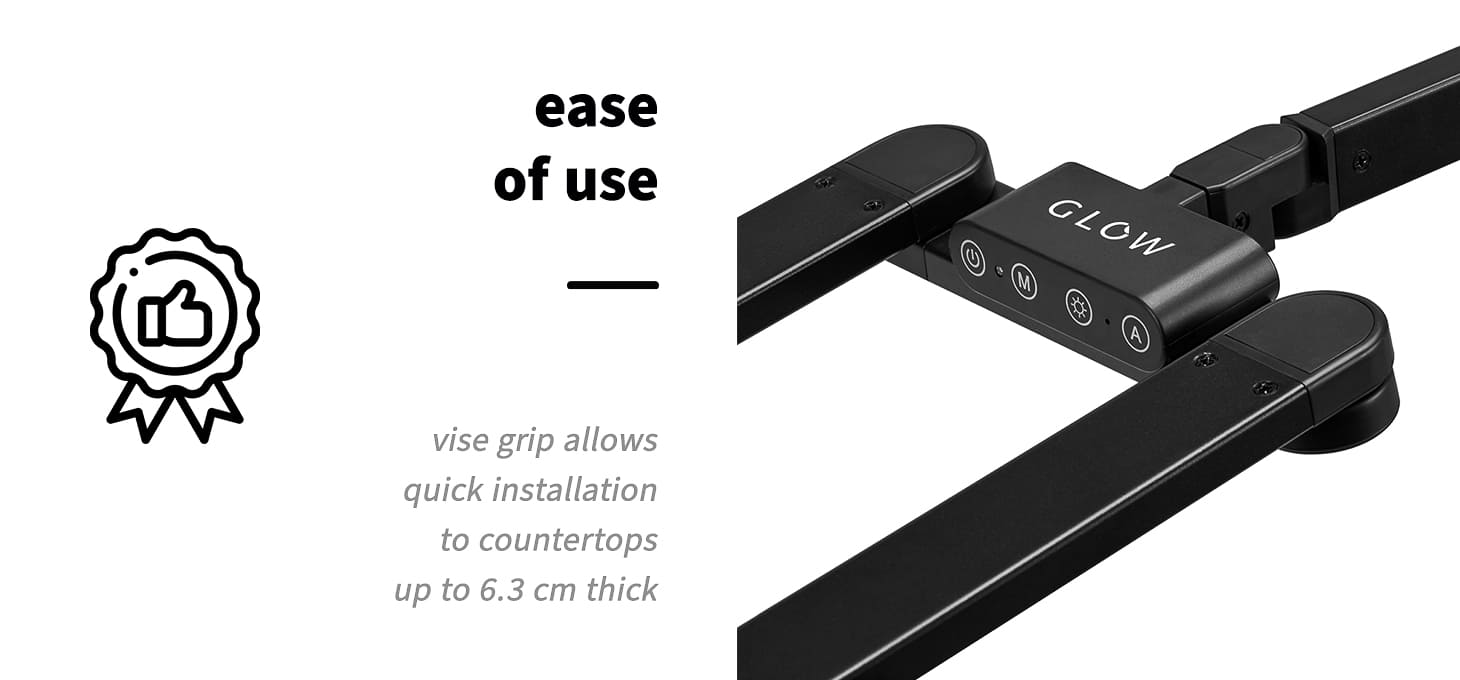 Stolová kozmetická lampa Glow L 04 čierna - detail produktu 6