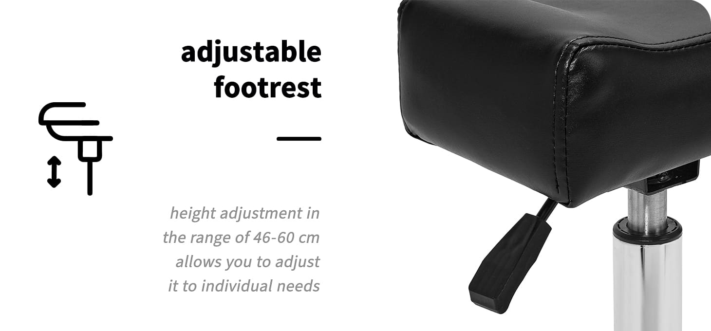 Pedikérska podnožka Sillon Bell čierna - detail produktu 2
