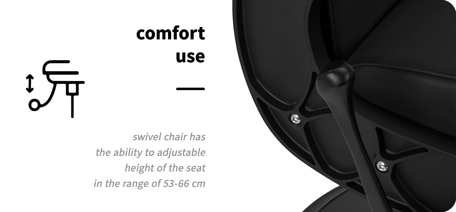 Barberské kreslo Gabbiano Continental čierne - detail produktu 3