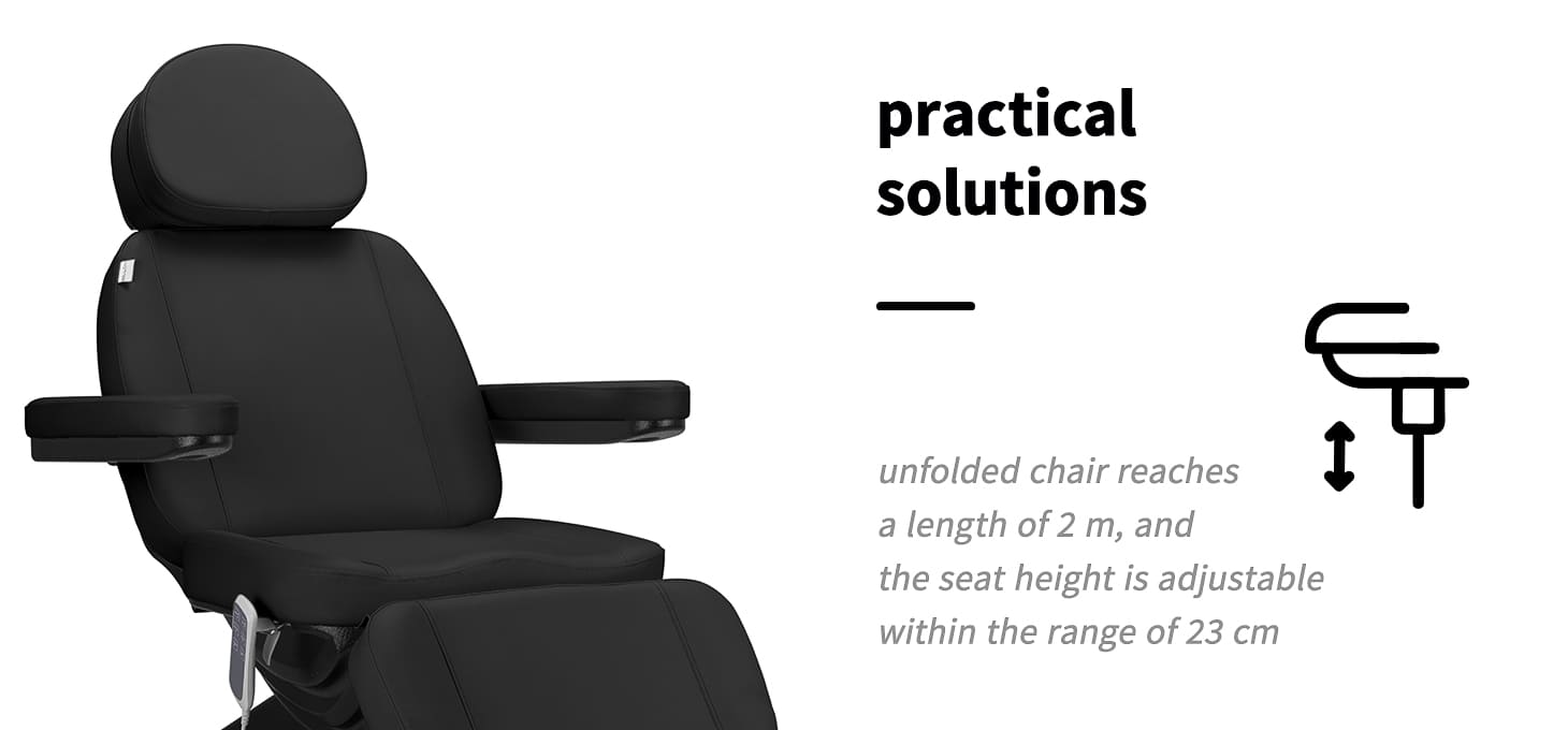 Elektrické kozmetické kreslo SILLON Classic 3 motory čierne - detail produktu 3