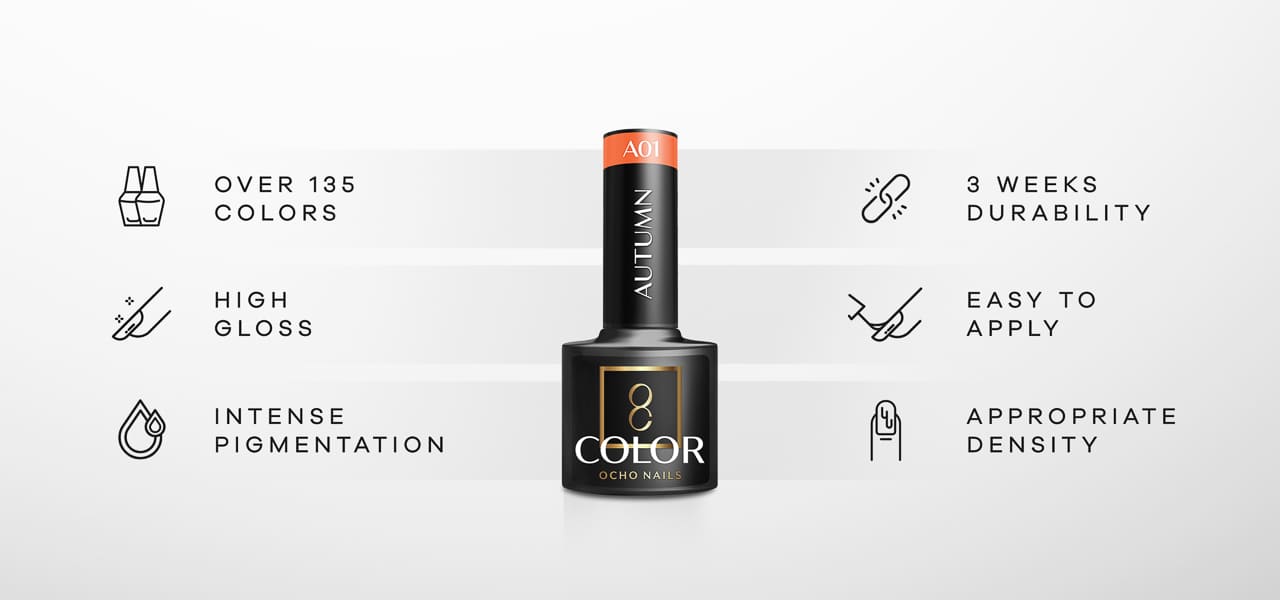 OCHO NAILS Hybridný lak na nechty Autumn A05 5g - detail produktu 2