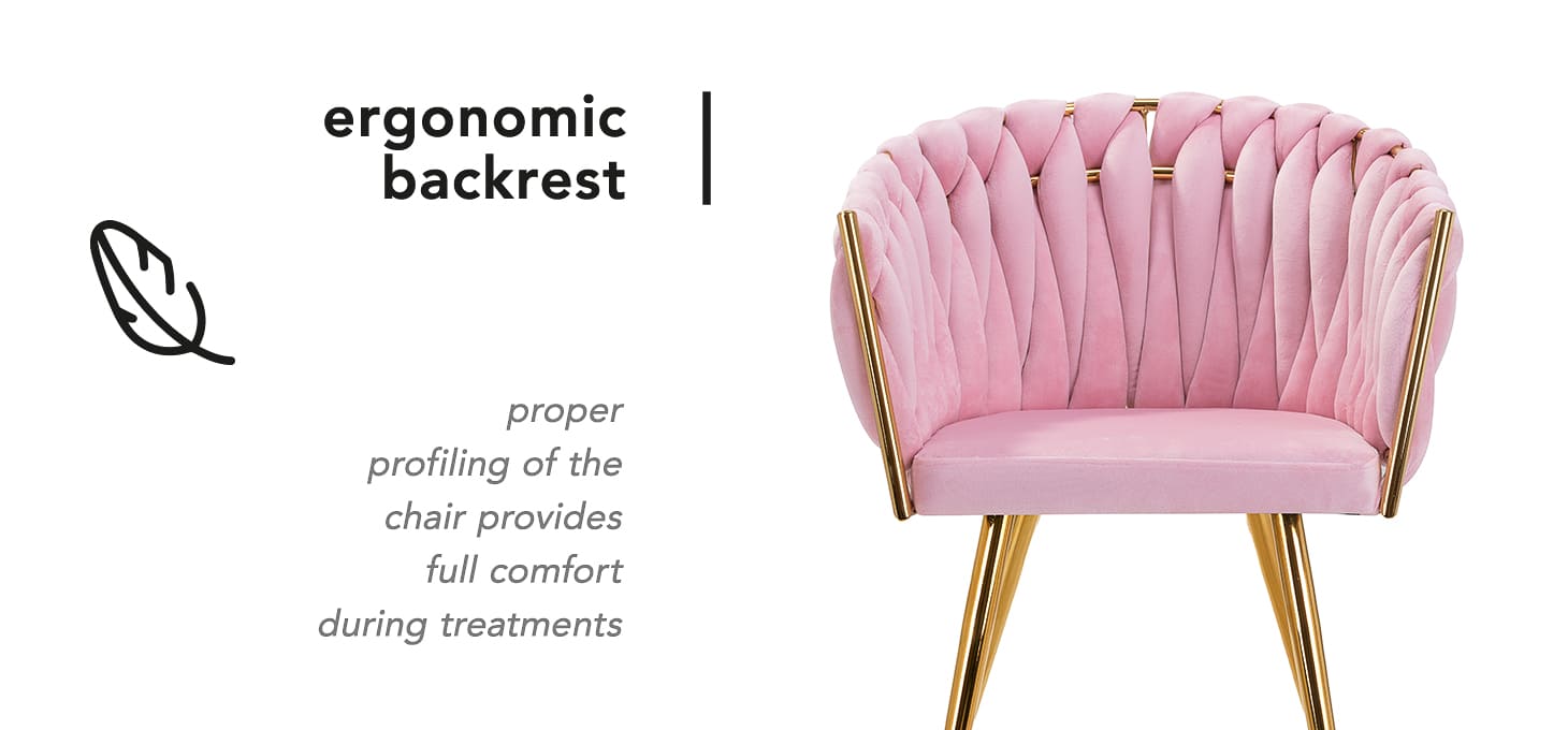 Kreslo 4Rico QS-GW06G zamatovo ružové - detail produktu 2