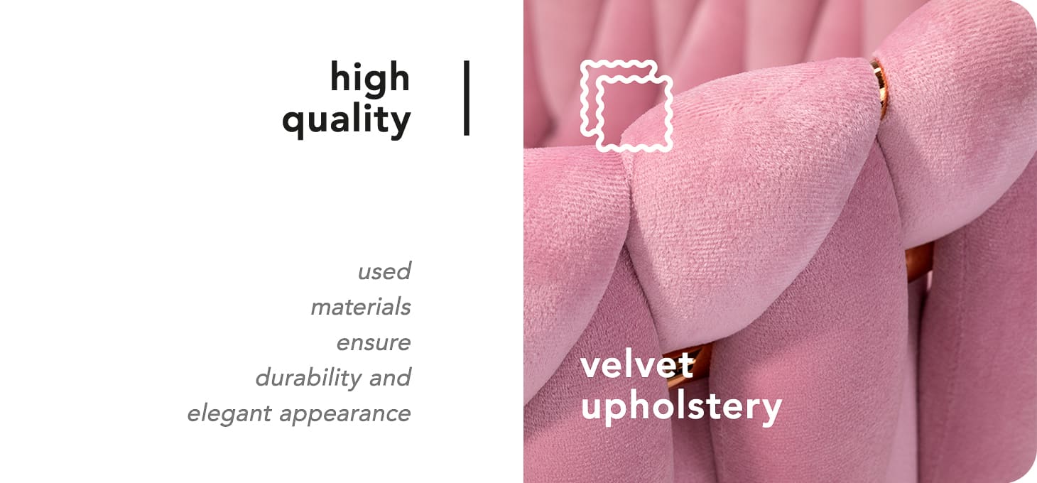 Kreslo 4Rico QS-GW06G zamatovo ružové - detail produktu 4