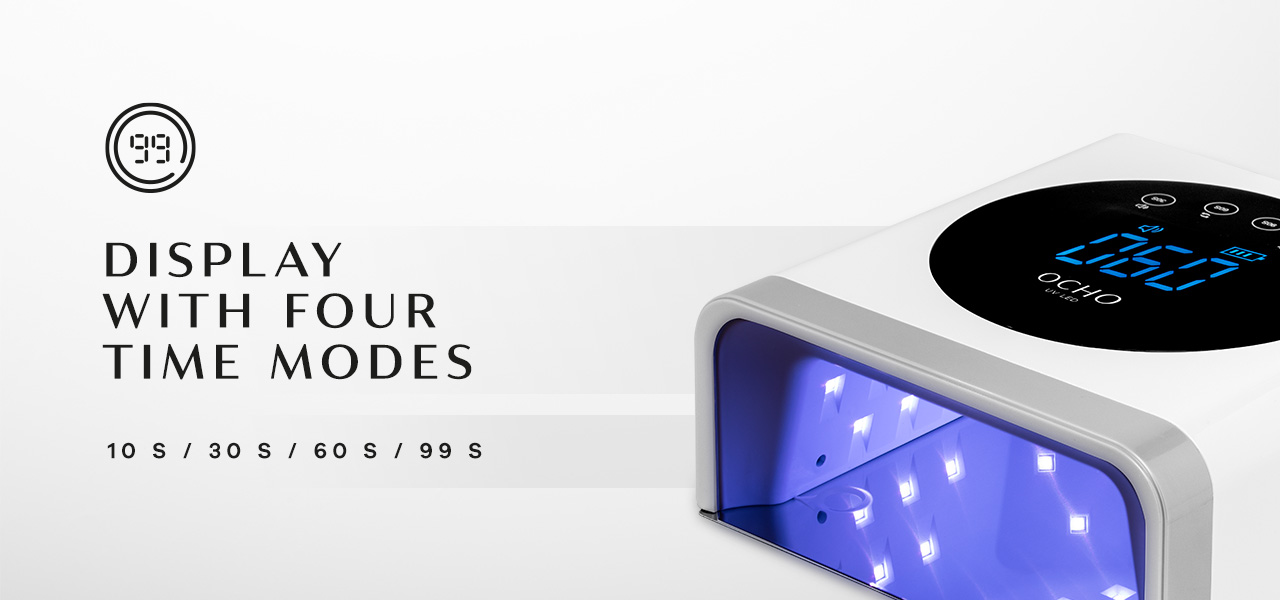 OCHO NAILS LED UV lampa X22 72W bezdrôtová biela so zrkadlovým podstavcom - detail produktu 3