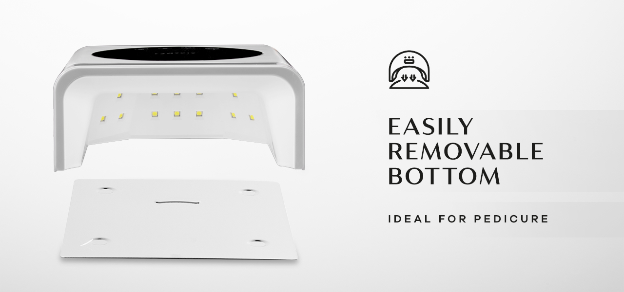OCHO NAILS LED UV lampa X22 72W bezdrôtová biela so zrkadlovým podstavcom - detail produktu 6