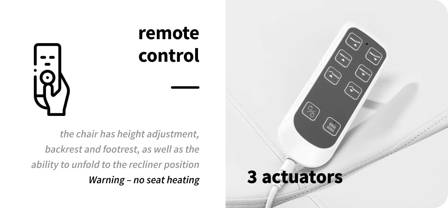 Elektrické kozmetické kreslo SILLON Luxury 3 motory biele nožný ovládač - detail produktu 2
