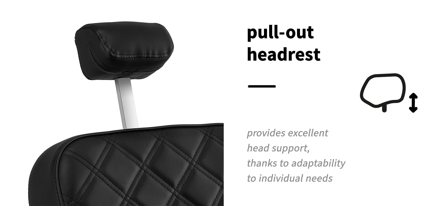 Barberské kreslo Carlos Extra čierne - detail produktu 4