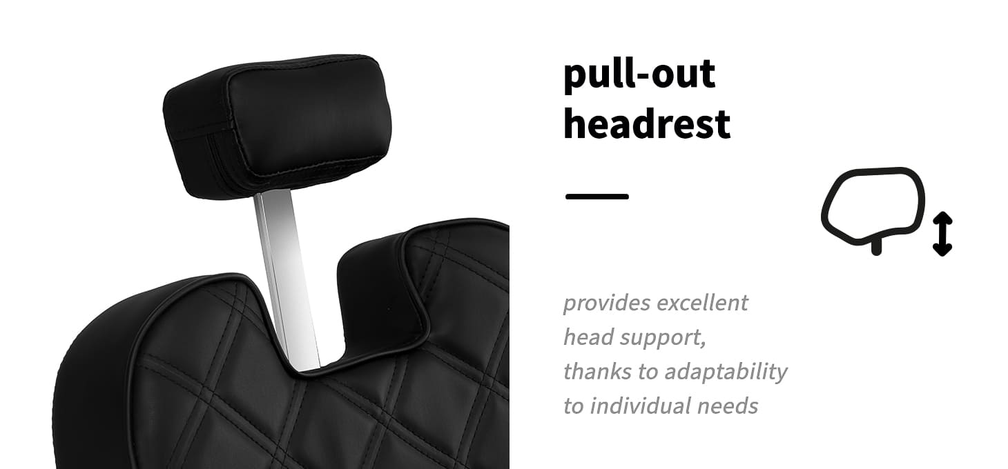 Barberské kreslo Carlos čierne - detail produktu 4