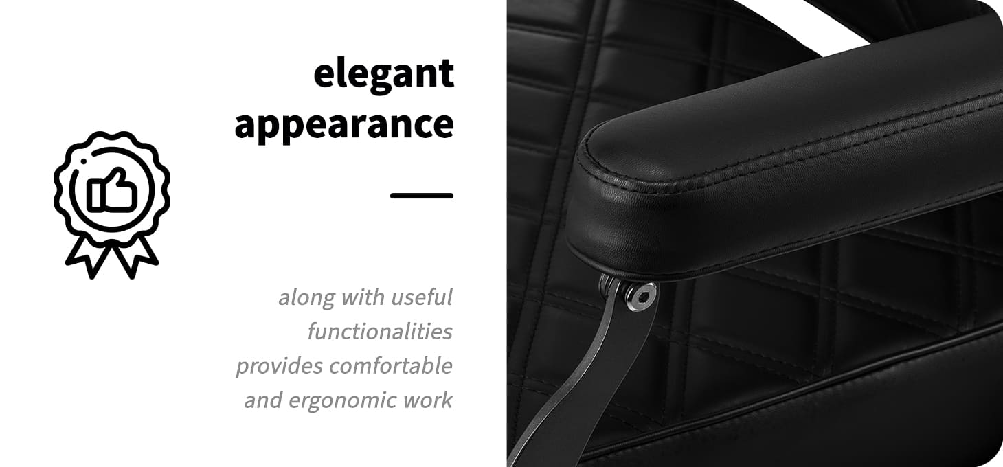 Barberské kreslo Carlos čierne - detail produktu 5