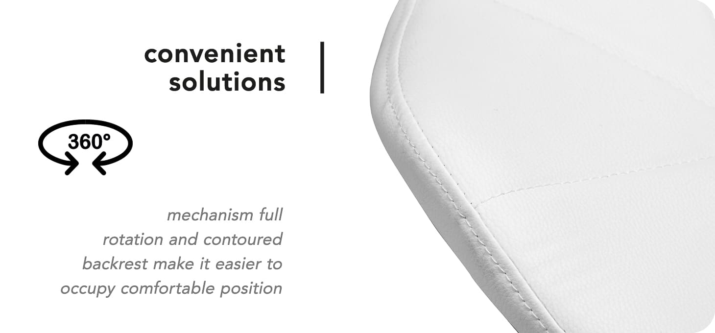 Kozmetická stolička QS-06B biela - detail produktu 4