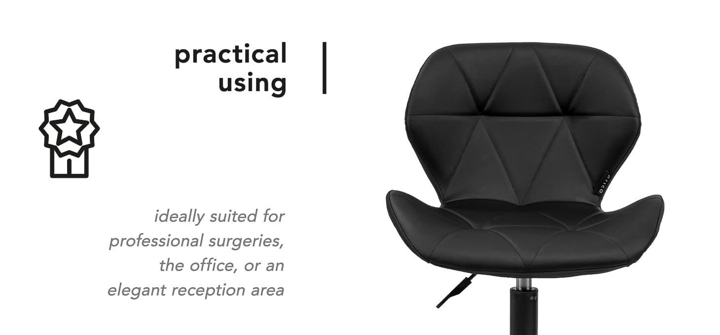 Kozmetická stolička QS-06B čierna - detail produktu 2