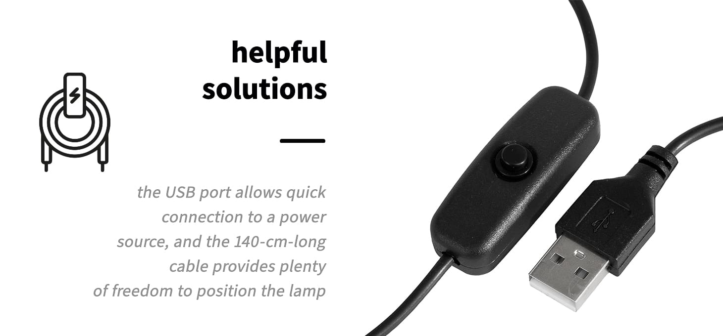Stolná UV lampa Glow Snake čierna - detail produktu 4