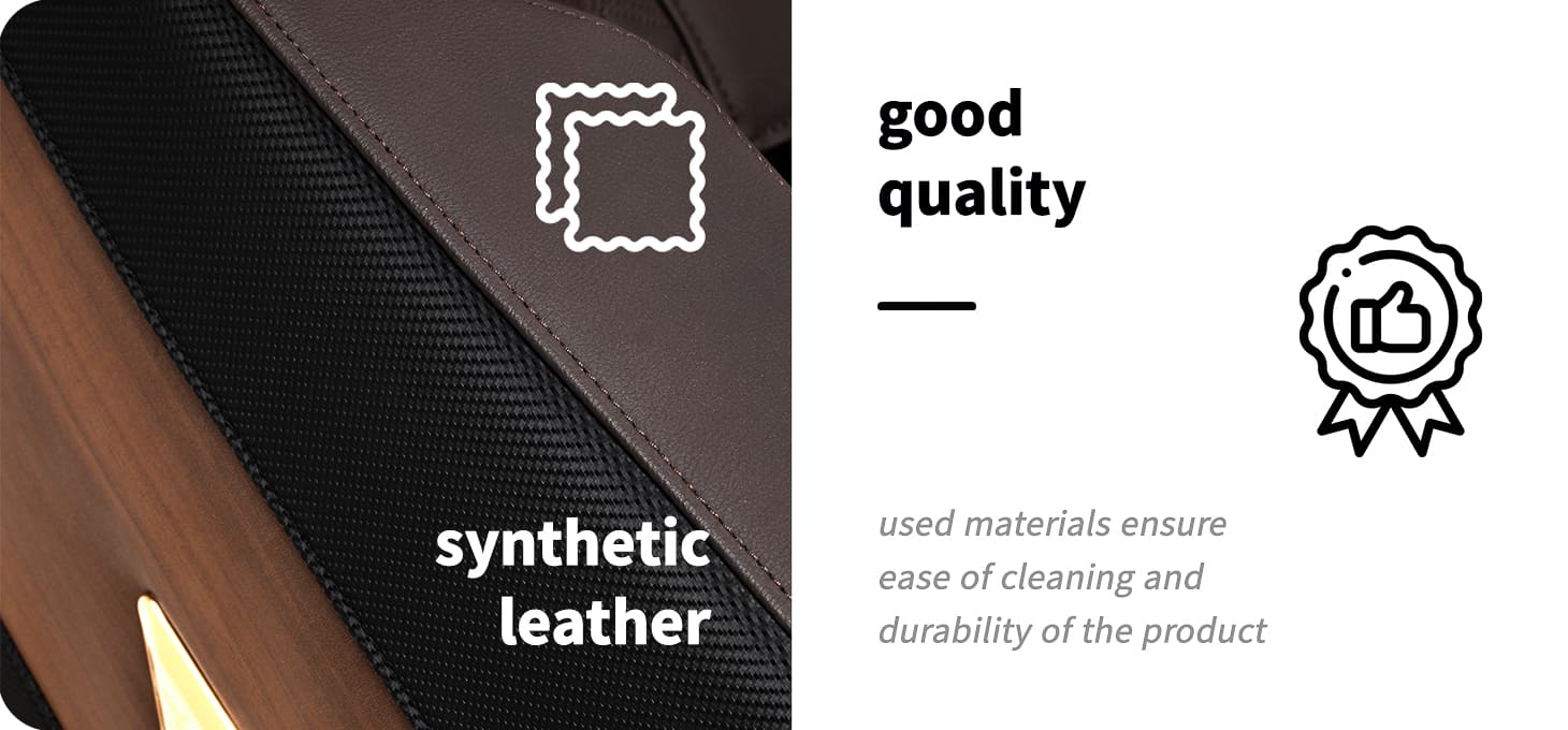 Masážne kreslo Sakura Classic 306A hnedo-čierne - detail produktu 11