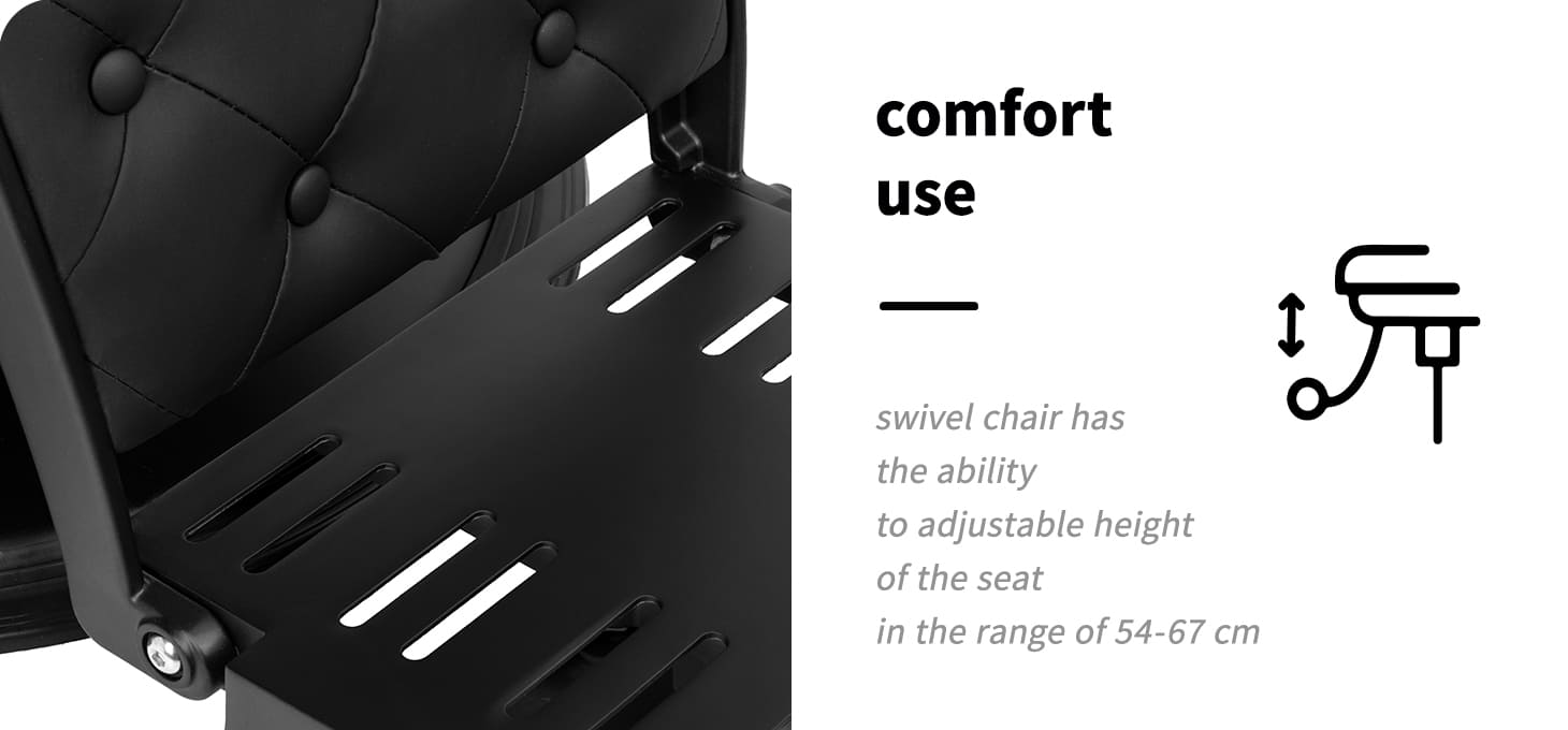 Barberske kreslo Gabbiano Francesco čierne - detail produktu 3