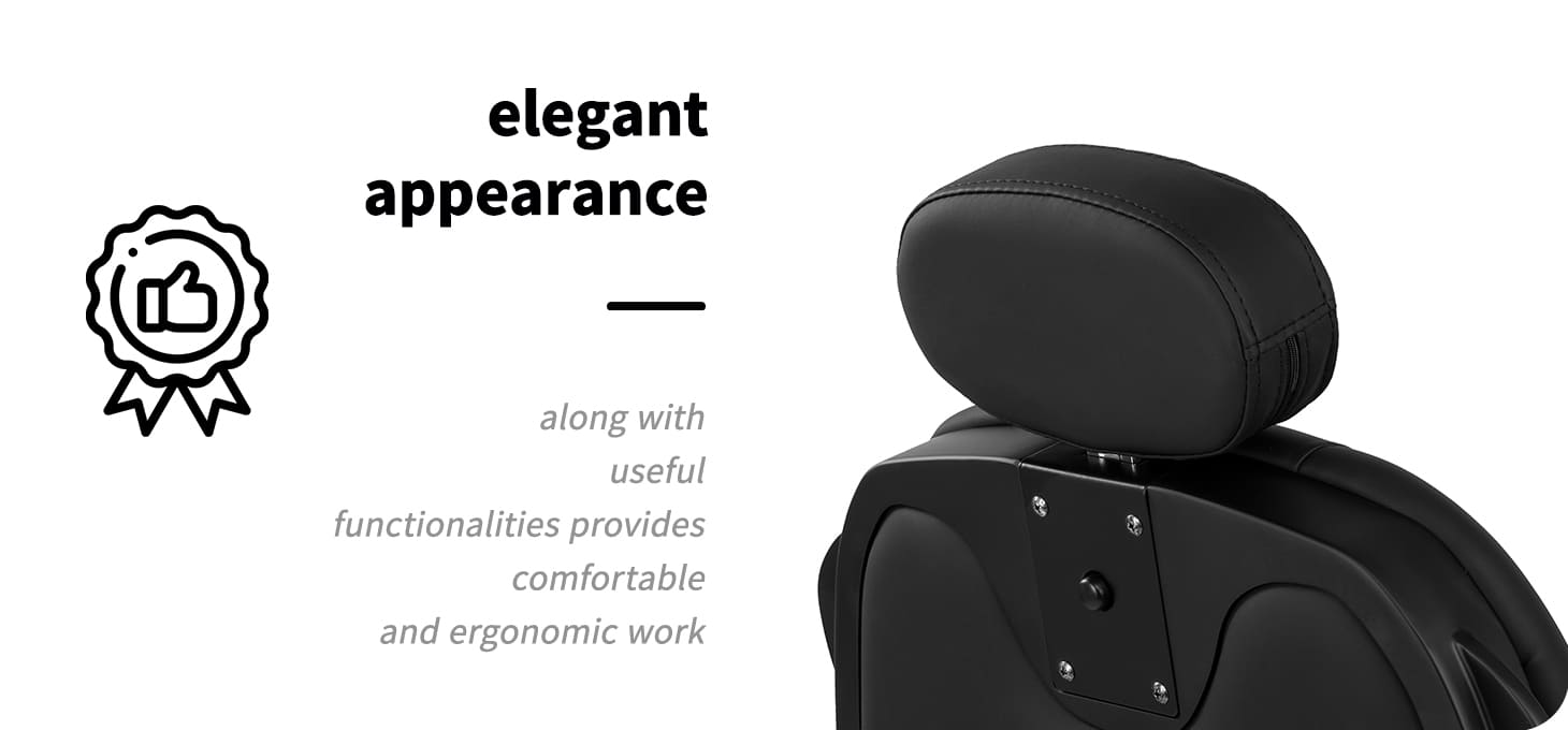 Barberske kreslo Gabbiano Francesco čierne - detail produktu 4