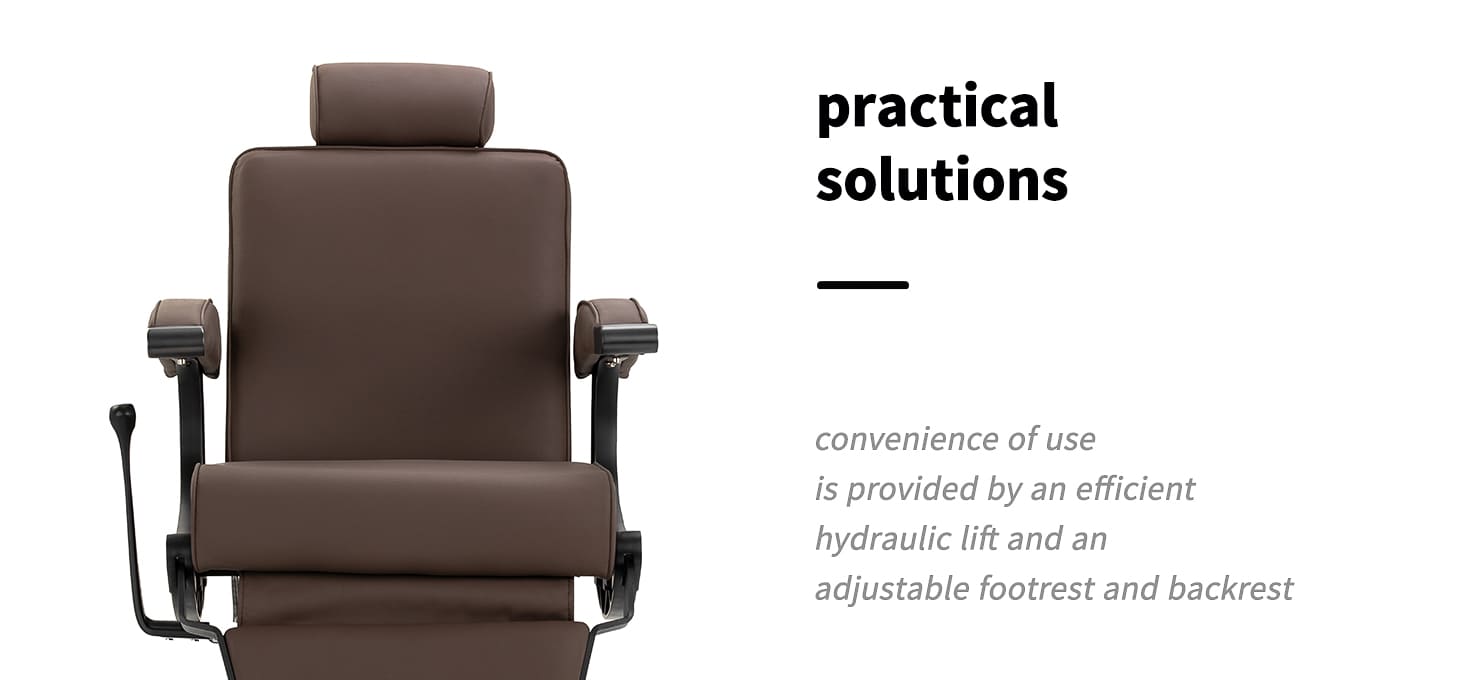 Barberské kreslo Gabbiano Continental hnedé - detail produktu 2