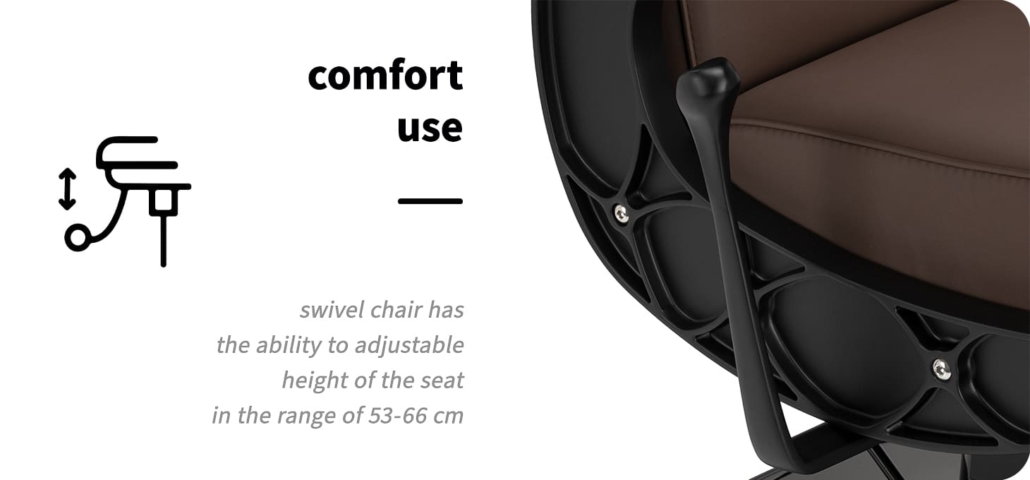 Barberské kreslo Gabbiano Continental hnedé - detail produktu 3