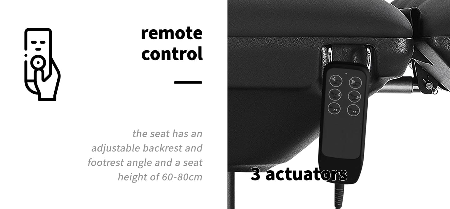 Elektrické kozmetické kreslo SILLON Eclipse 3 motory čierne - detail produktu 2