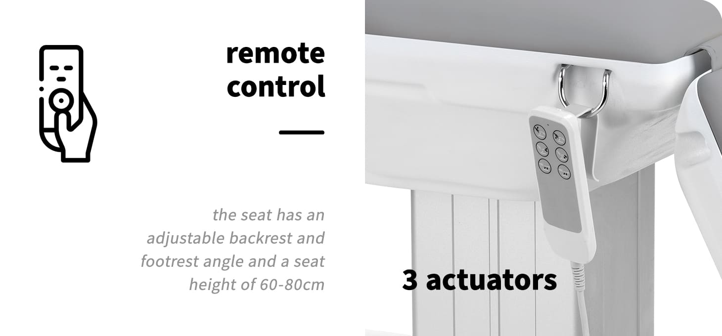 Elektrické kozmetické kreslo SILLON Eclipse 3 motory sivé - detail produktu 2