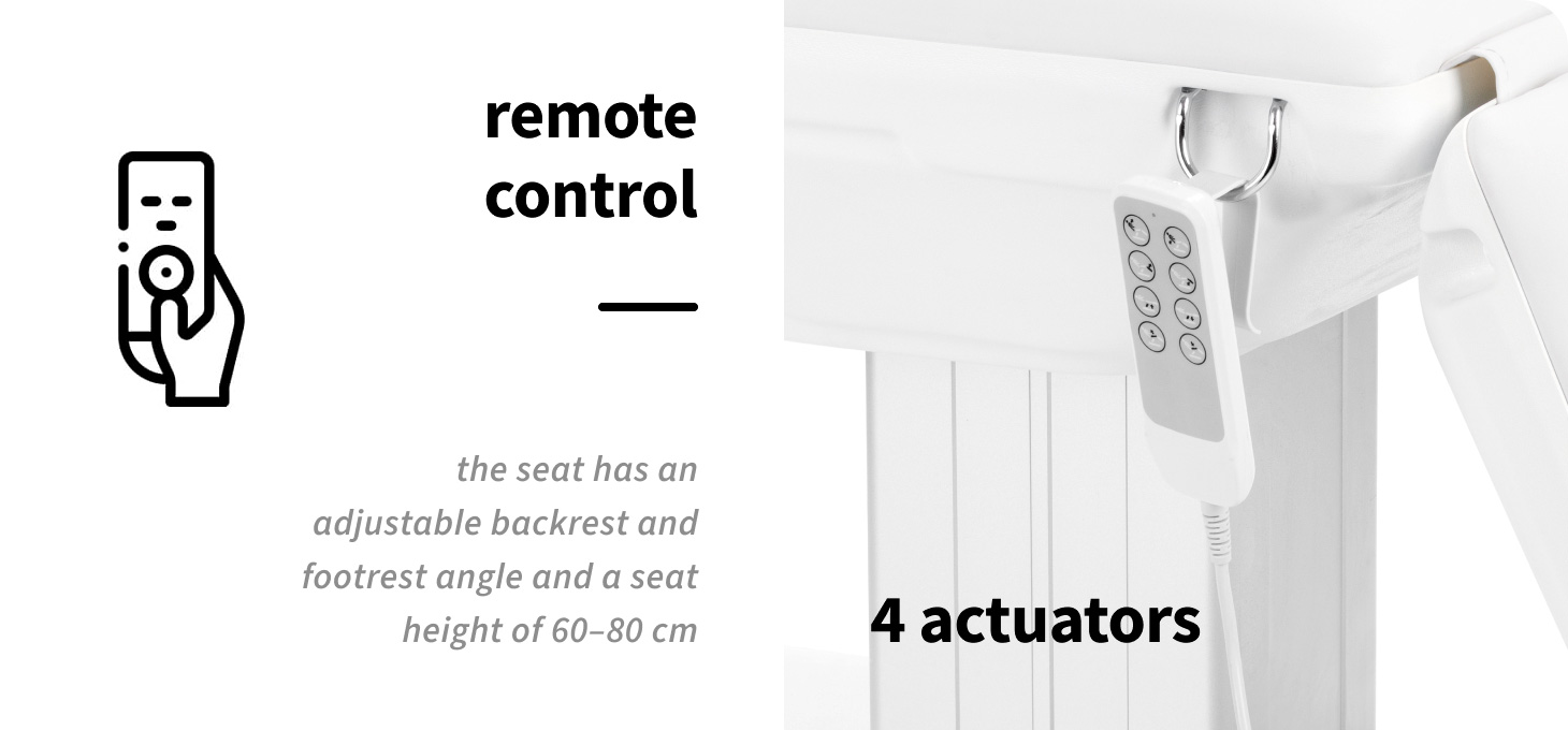 Elektrické kozmetické kreslo SILLON Eclipse 4 motory biele - detail produktu 2