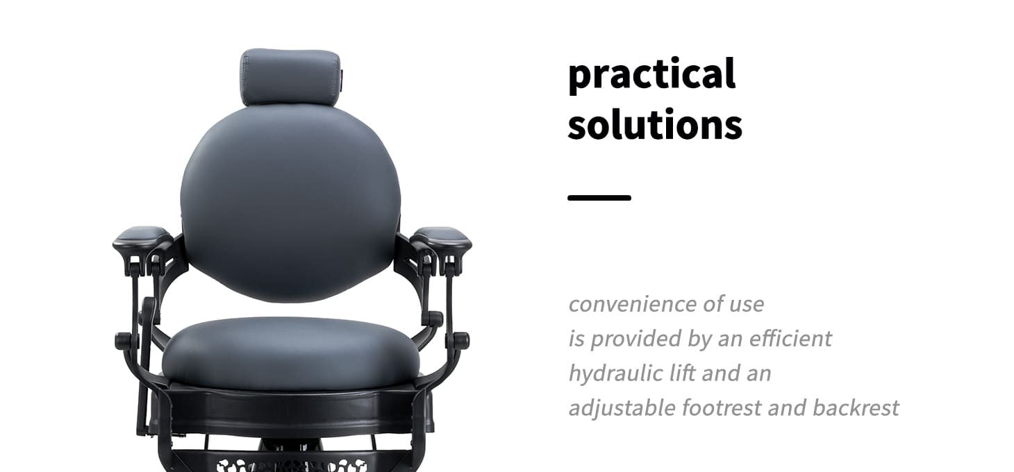 Barberské kreslo Gabbiano Niccolo grafite - detail produktu 2